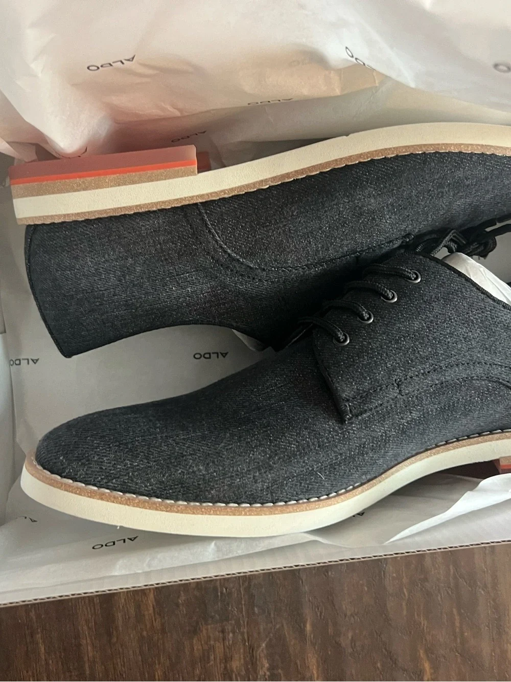 ALDO Men's Dark Charcoal Lace-Up Derby Shoes
